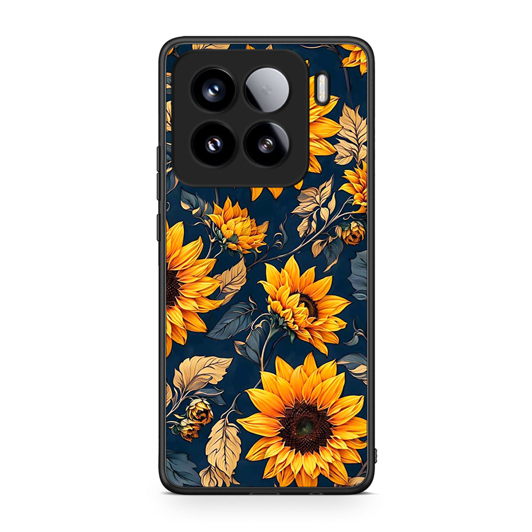 Xiaomi 15 Autumn Sunflowers Θήκη από τη Smartfits με σχέδιο στο πίσω μέρος και μαύρο περίβλημα | Smartphone case with colorful back and black bezels by Smartfits