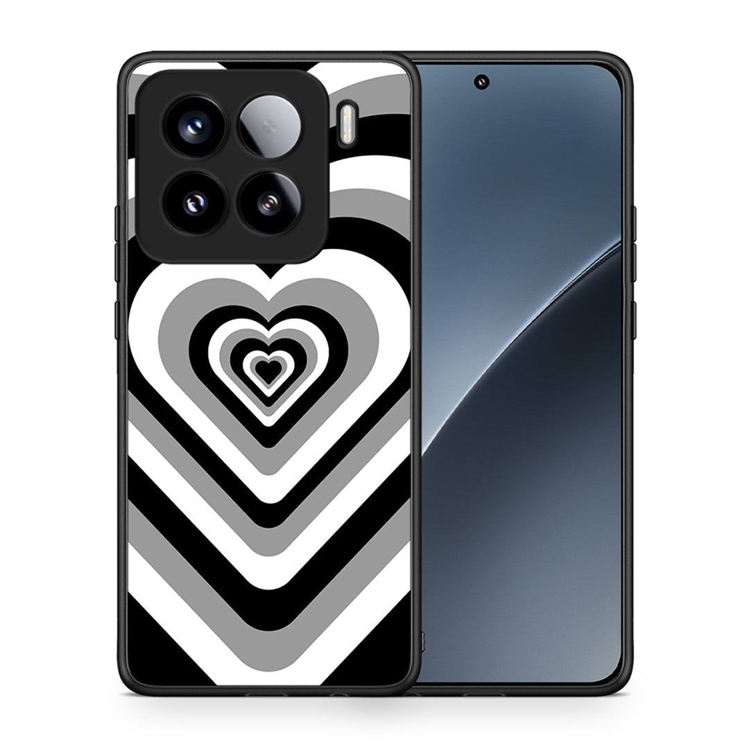 Θήκη Xiaomi 15 Black Hearts από τη Smartfits με σχέδιο στο πίσω μέρος και μαύρο περίβλημα | Xiaomi 15 Black Hearts case with colorful back and black bezels
