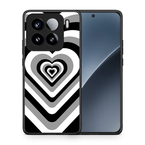 Θήκη Xiaomi 15 Black Hearts από τη Smartfits με σχέδιο στο πίσω μέρος και μαύρο περίβλημα | Xiaomi 15 Black Hearts case with colorful back and black bezels