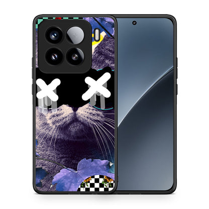 Θήκη Xiaomi 15 Cat Collage από τη Smartfits με σχέδιο στο πίσω μέρος και μαύρο περίβλημα | Xiaomi 15 Cat Collage case with colorful back and black bezels