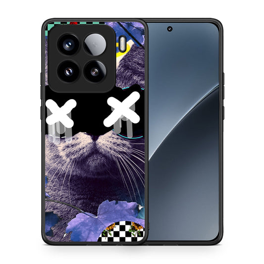Θήκη Xiaomi 15 Cat Collage από τη Smartfits με σχέδιο στο πίσω μέρος και μαύρο περίβλημα | Xiaomi 15 Cat Collage case with colorful back and black bezels