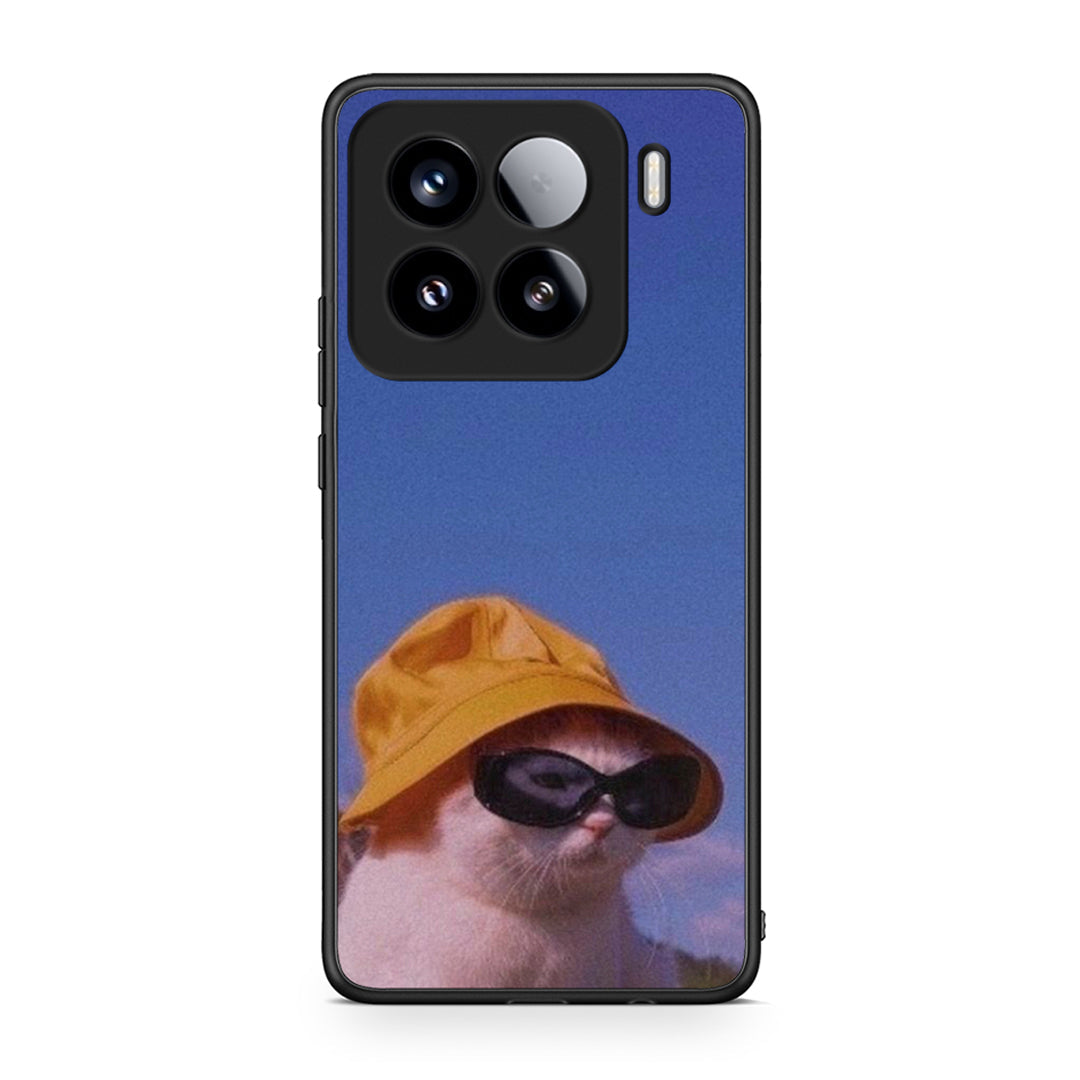 Xiaomi 15 Cat Diva θήκη από τη Smartfits με σχέδιο στο πίσω μέρος και μαύρο περίβλημα | Smartphone case with colorful back and black bezels by Smartfits