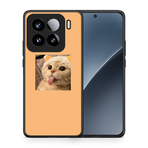 Θήκη Xiaomi 15 Cat Tongue από τη Smartfits με σχέδιο στο πίσω μέρος και μαύρο περίβλημα | Xiaomi 15 Cat Tongue case with colorful back and black bezels