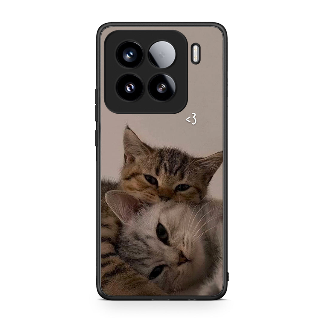Xiaomi 15 Cats In Love Θήκη από τη Smartfits με σχέδιο στο πίσω μέρος και μαύρο περίβλημα | Smartphone case with colorful back and black bezels by Smartfits