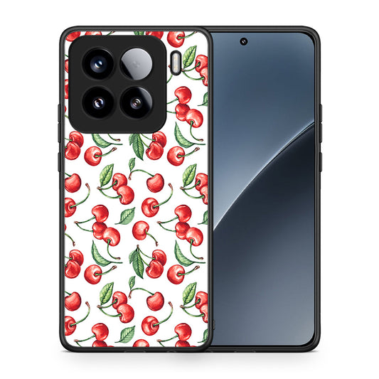Θήκη Xiaomi 15 Cherry Summer από τη Smartfits με σχέδιο στο πίσω μέρος και μαύρο περίβλημα | Xiaomi 15 Cherry Summer case with colorful back and black bezels