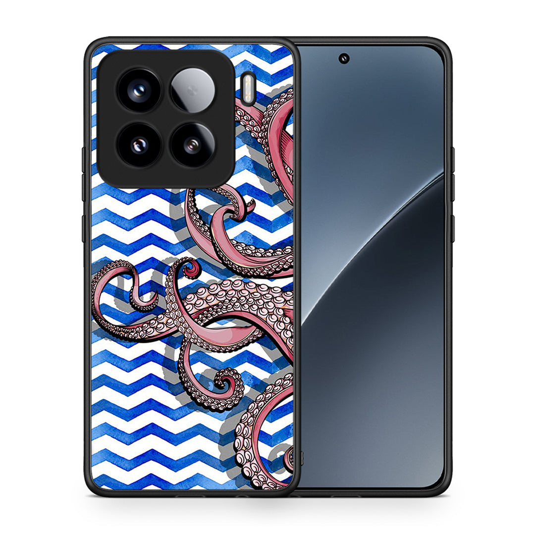 Θήκη Xiaomi 15 Chevron Devilfish από τη Smartfits με σχέδιο στο πίσω μέρος και μαύρο περίβλημα | Xiaomi 15 Chevron Devilfish case with colorful back and black bezels