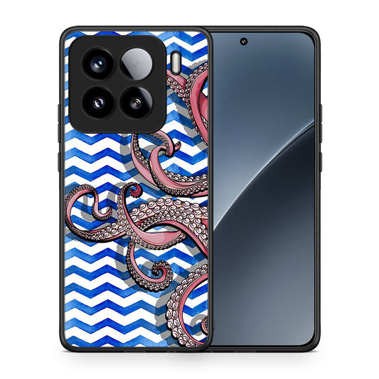 Θήκη Xiaomi 15 Chevron Devilfish από τη Smartfits με σχέδιο στο πίσω μέρος και μαύρο περίβλημα | Xiaomi 15 Chevron Devilfish case with colorful back and black bezels
