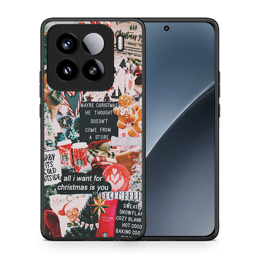 Θήκη Xiaomi 15 Christmas Happiness από τη Smartfits με σχέδιο στο πίσω μέρος και μαύρο περίβλημα | Xiaomi 15 Christmas Happiness case with colorful back and black bezels