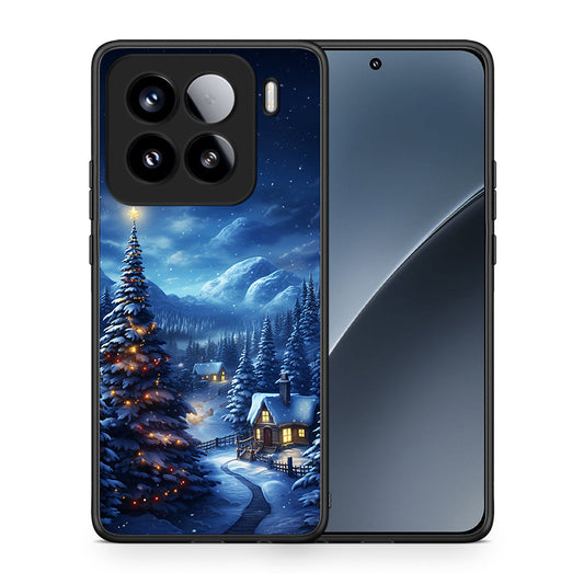 Θήκη Xiaomi 15 Christmas Scenery από τη Smartfits με σχέδιο στο πίσω μέρος και μαύρο περίβλημα | Xiaomi 15 Christmas Scenery case with colorful back and black bezels