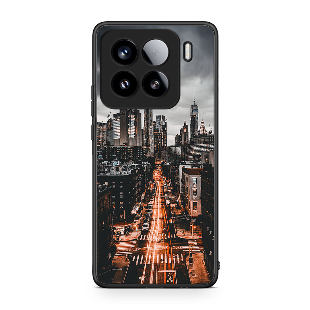 Xiaomi 15 City Lights θήκη από τη Smartfits με σχέδιο στο πίσω μέρος και μαύρο περίβλημα | Smartphone case with colorful back and black bezels by Smartfits