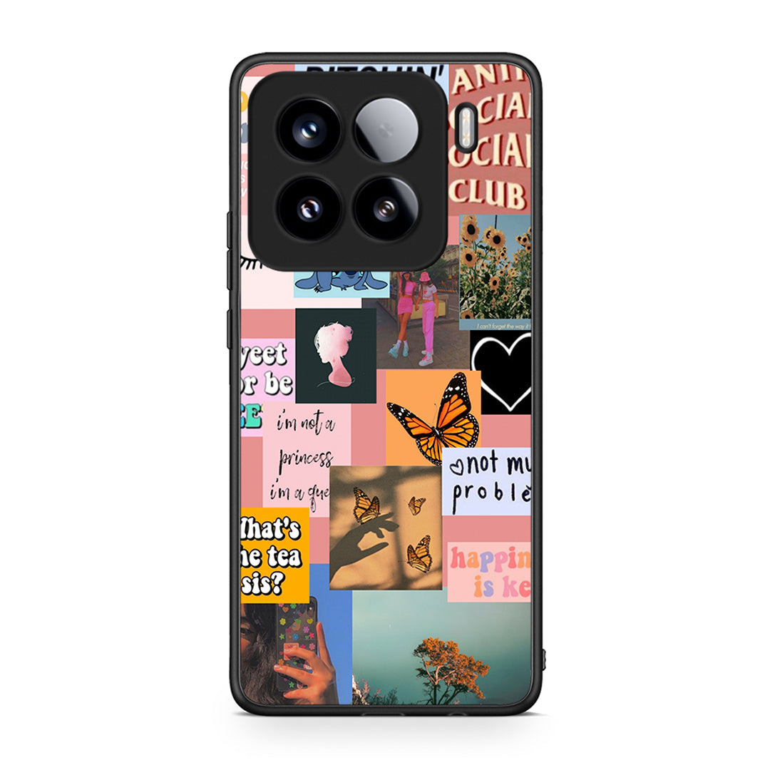 Xiaomi 15 Collage Bitchin Θήκη Αγίου Βαλεντίνου από τη Smartfits με σχέδιο στο πίσω μέρος και μαύρο περίβλημα | Smartphone case with colorful back and black bezels by Smartfits