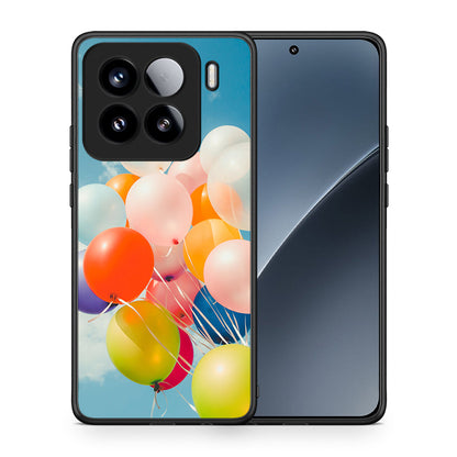 Θήκη Xiaomi 15 Colorful Balloons από τη Smartfits με σχέδιο στο πίσω μέρος και μαύρο περίβλημα | Xiaomi 15 Colorful Balloons case with colorful back and black bezels