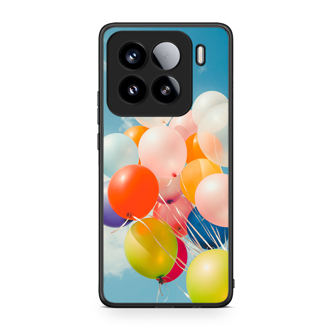 Xiaomi 15 Colorful Balloons θήκη από τη Smartfits με σχέδιο στο πίσω μέρος και μαύρο περίβλημα | Smartphone case with colorful back and black bezels by Smartfits