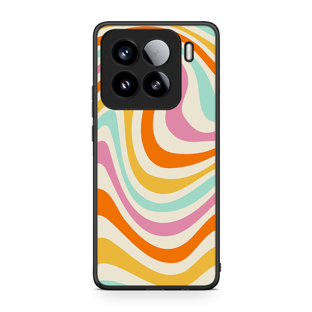 Xiaomi 15 Colourful Waves θήκη από τη Smartfits με σχέδιο στο πίσω μέρος και μαύρο περίβλημα | Smartphone case with colorful back and black bezels by Smartfits