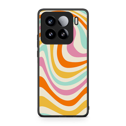 Xiaomi 15 Colourful Waves θήκη από τη Smartfits με σχέδιο στο πίσω μέρος και μαύρο περίβλημα | Smartphone case with colorful back and black bezels by Smartfits