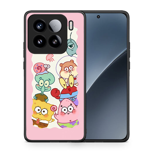 Θήκη Xiaomi 15 Cute Companion από τη Smartfits με σχέδιο στο πίσω μέρος και μαύρο περίβλημα | Xiaomi 15 Cute Companion case with colorful back and black bezels