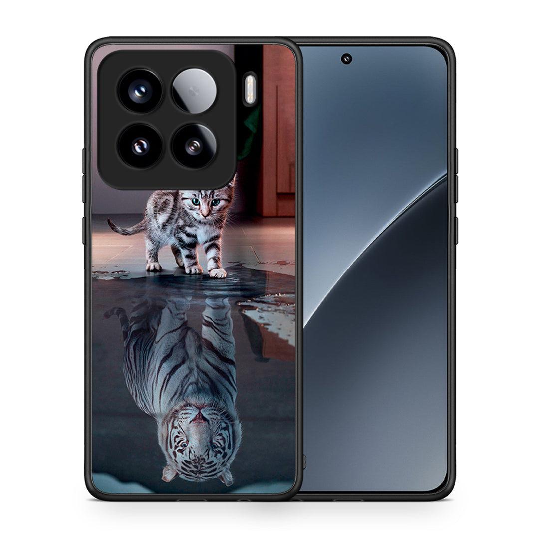 Θήκη Xiaomi 15 Tiger Cute από τη Smartfits με σχέδιο στο πίσω μέρος και μαύρο περίβλημα | Xiaomi 15 Tiger Cute case with colorful back and black bezels