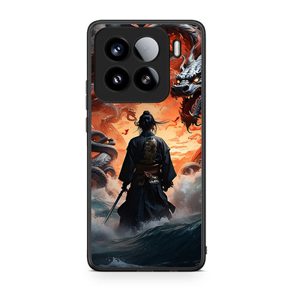 Xiaomi 15 Dragons Fight θήκη από τη Smartfits με σχέδιο στο πίσω μέρος και μαύρο περίβλημα | Smartphone case with colorful back and black bezels by Smartfits