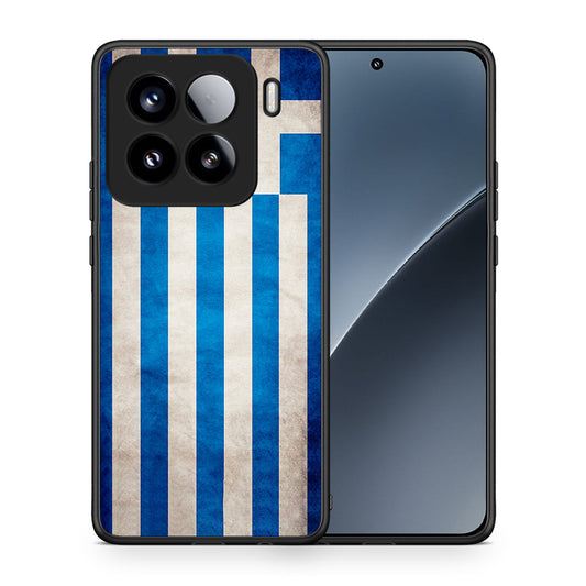 Θήκη Xiaomi 15 Greek Flag από τη Smartfits με σχέδιο στο πίσω μέρος και μαύρο περίβλημα | Xiaomi 15 Greek Flag case with colorful back and black bezels