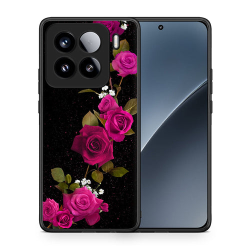 Θήκη Xiaomi 15 Red Roses Flower από τη Smartfits με σχέδιο στο πίσω μέρος και μαύρο περίβλημα | Xiaomi 15 Red Roses Flower case with colorful back and black bezels