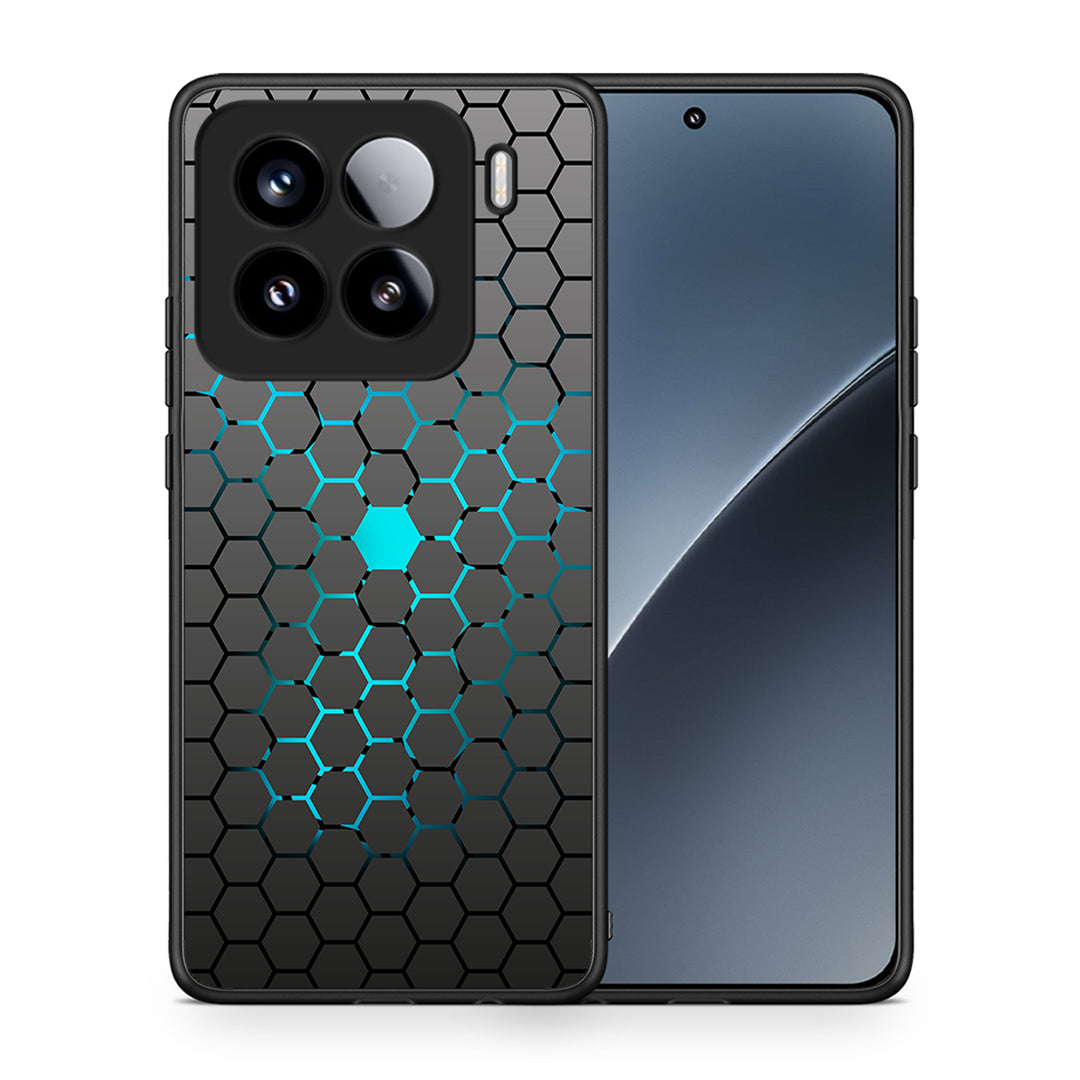 Θήκη Xiaomi 15 Hexagonal Geometric από τη Smartfits με σχέδιο στο πίσω μέρος και μαύρο περίβλημα | Xiaomi 15 Hexagonal Geometric case with colorful back and black bezels