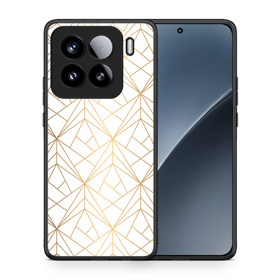Θήκη Xiaomi 15 Luxury White Geometric από τη Smartfits με σχέδιο στο πίσω μέρος και μαύρο περίβλημα | Xiaomi 15 Luxury White Geometric case with colorful back and black bezels