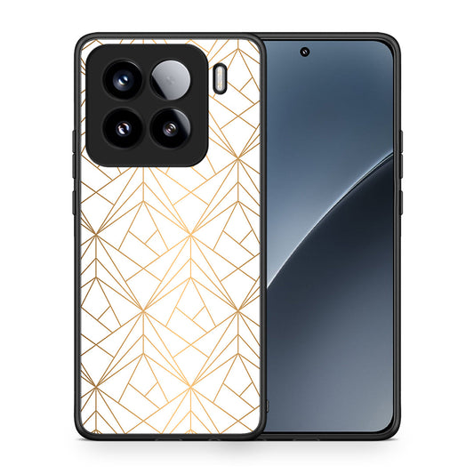 Θήκη Xiaomi 15 Luxury White Geometric από τη Smartfits με σχέδιο στο πίσω μέρος και μαύρο περίβλημα | Xiaomi 15 Luxury White Geometric case with colorful back and black bezels