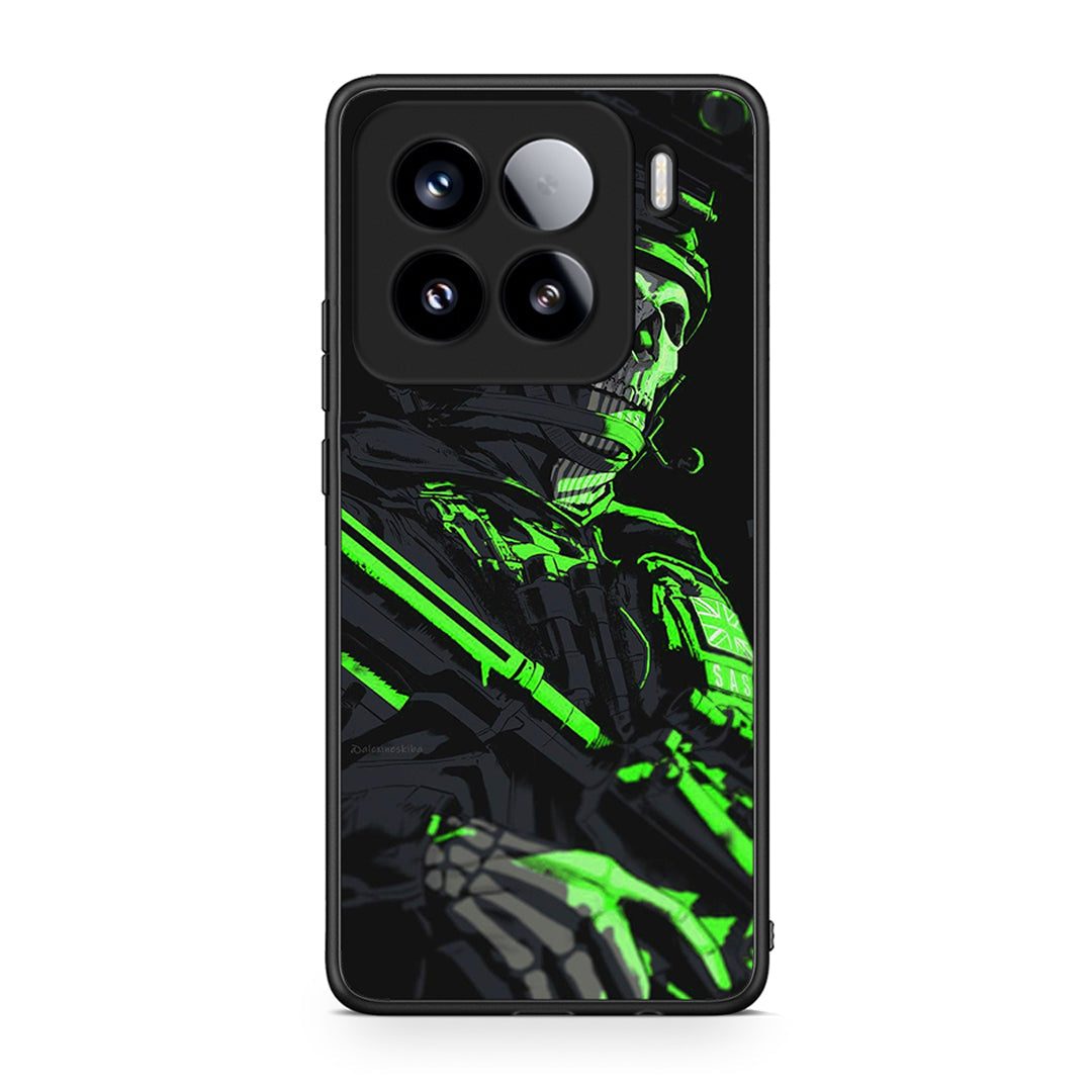 Xiaomi 15 Green Soldier Θήκη Αγίου Βαλεντίνου από τη Smartfits με σχέδιο στο πίσω μέρος και μαύρο περίβλημα | Smartphone case with colorful back and black bezels by Smartfits