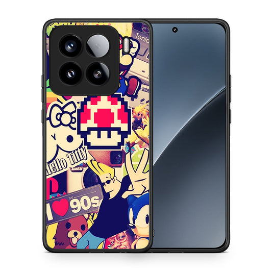 Θήκη Xiaomi 15 Love The 90s από τη Smartfits με σχέδιο στο πίσω μέρος και μαύρο περίβλημα | Xiaomi 15 Love The 90s case with colorful back and black bezels