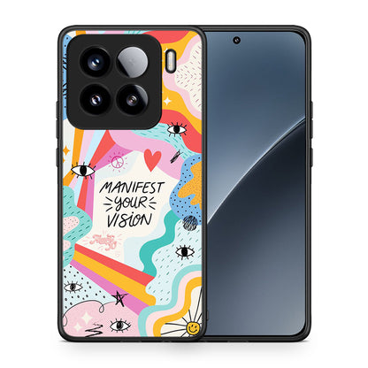 Θήκη Xiaomi 15 Manifest Your Vision από τη Smartfits με σχέδιο στο πίσω μέρος και μαύρο περίβλημα | Xiaomi 15 Manifest Your Vision case with colorful back and black bezels