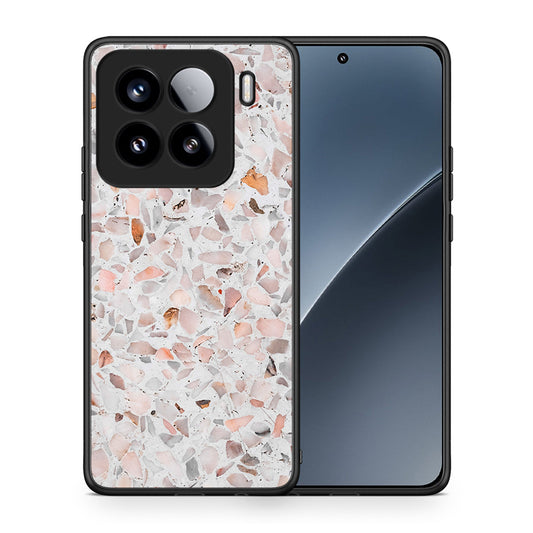 Θήκη Xiaomi 15 Marble Terrazzo από τη Smartfits με σχέδιο στο πίσω μέρος και μαύρο περίβλημα | Xiaomi 15 Marble Terrazzo case with colorful back and black bezels