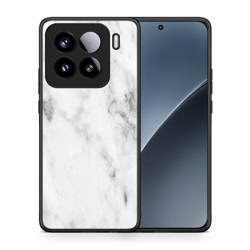 Θήκη Xiaomi 15 White Marble από τη Smartfits με σχέδιο στο πίσω μέρος και μαύρο περίβλημα | Xiaomi 15 White Marble case with colorful back and black bezels