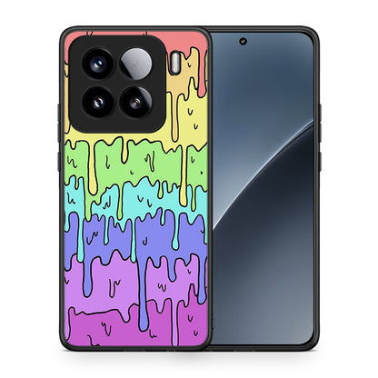 Θήκη Xiaomi 15 Melting Rainbow από τη Smartfits με σχέδιο στο πίσω μέρος και μαύρο περίβλημα | Xiaomi 15 Melting Rainbow case with colorful back and black bezels