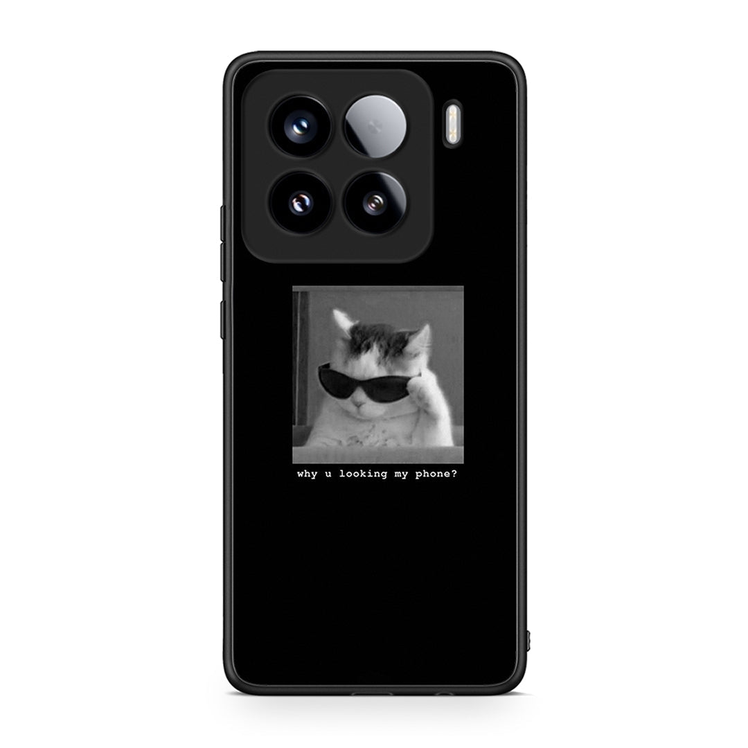 Xiaomi 15 Meme Cat θήκη από τη Smartfits με σχέδιο στο πίσω μέρος και μαύρο περίβλημα | Smartphone case with colorful back and black bezels by Smartfits