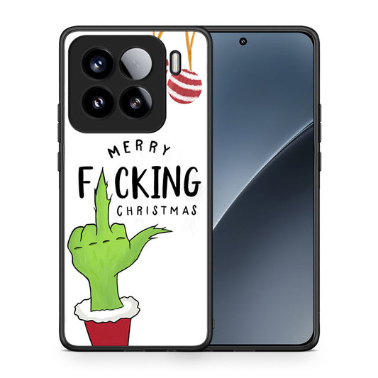 Θήκη Xiaomi 15 Merry F Xmas από τη Smartfits με σχέδιο στο πίσω μέρος και μαύρο περίβλημα | Xiaomi 15 Merry F Xmas case with colorful back and black bezels