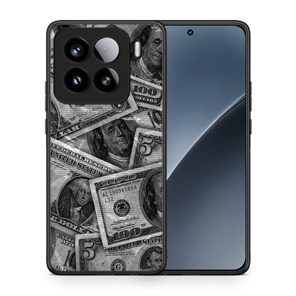 Θήκη Xiaomi 15 Money Dollars από τη Smartfits με σχέδιο στο πίσω μέρος και μαύρο περίβλημα | Xiaomi 15 Money Dollars case with colorful back and black bezels