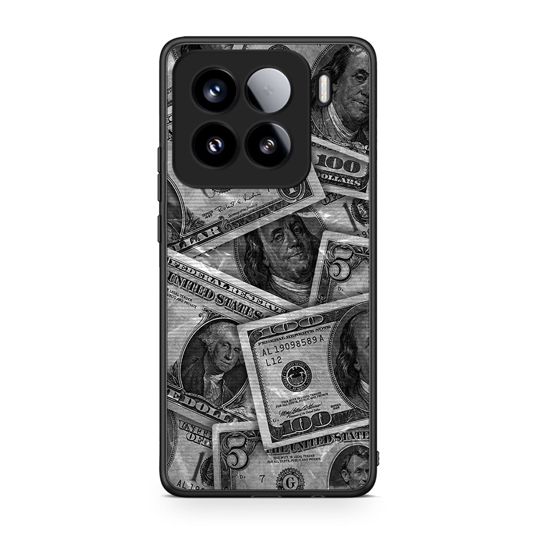 Xiaomi 15 Money Dollars θήκη από τη Smartfits με σχέδιο στο πίσω μέρος και μαύρο περίβλημα | Smartphone case with colorful back and black bezels by Smartfits