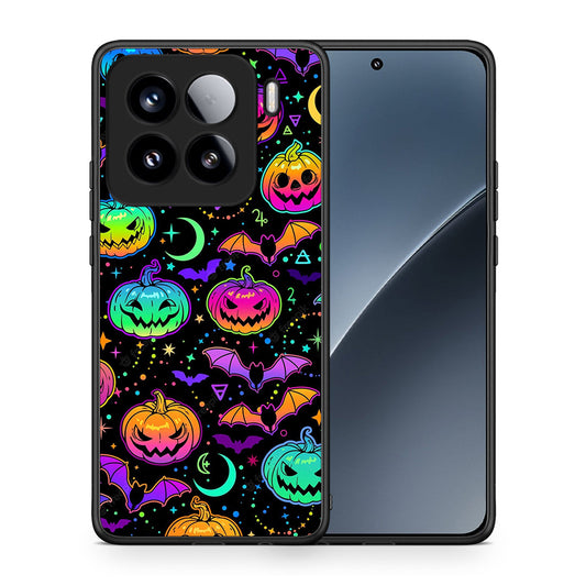 Θήκη Xiaomi 15 Neon Halloween από τη Smartfits με σχέδιο στο πίσω μέρος και μαύρο περίβλημα | Xiaomi 15 Neon Halloween case with colorful back and black bezels