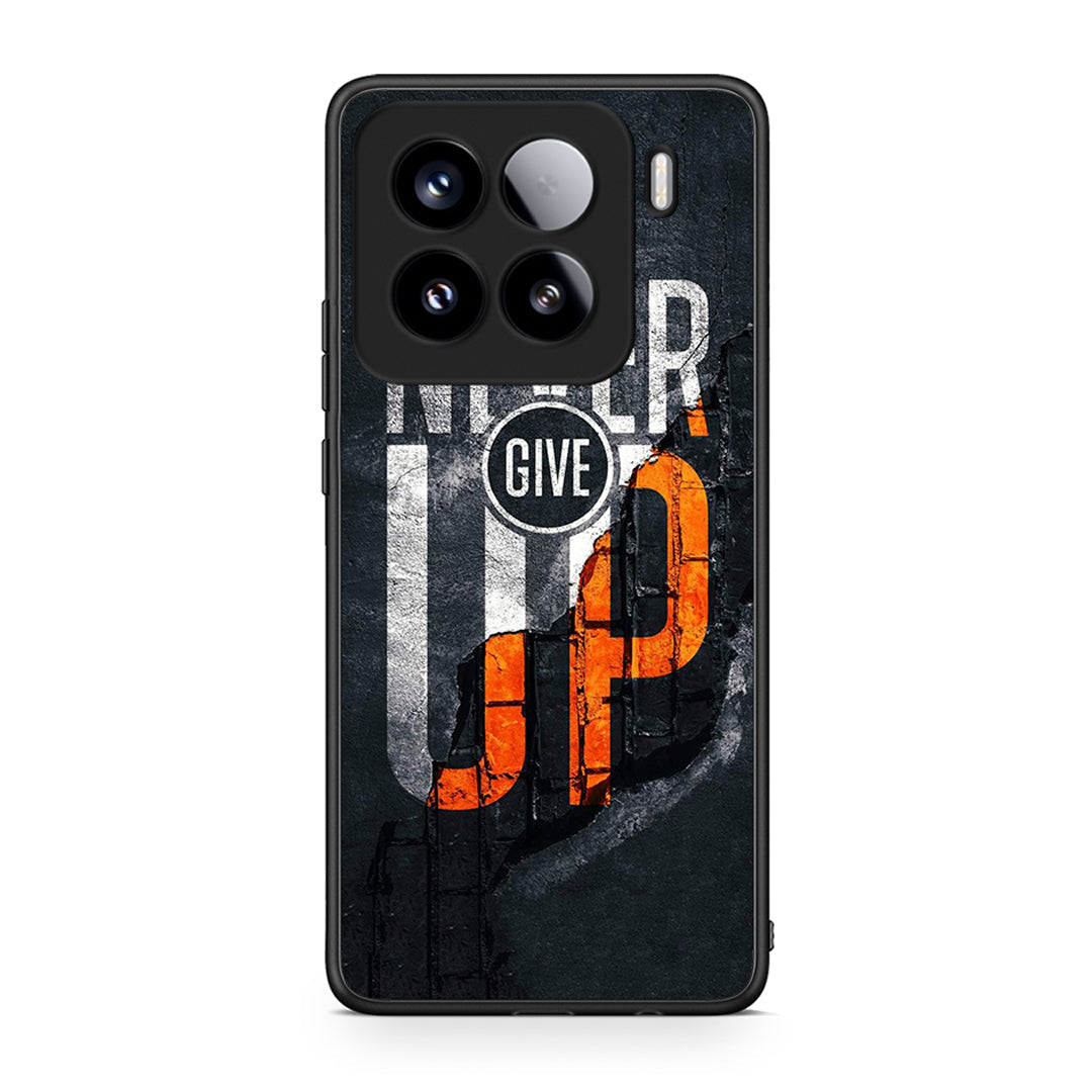 Xiaomi 15 Never Give Up Θήκη Αγίου Βαλεντίνου από τη Smartfits με σχέδιο στο πίσω μέρος και μαύρο περίβλημα | Smartphone case with colorful back and black bezels by Smartfits