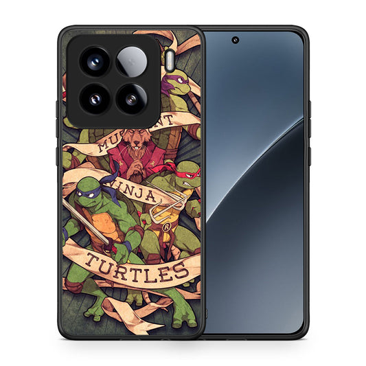 Θήκη Xiaomi 15 Ninja Turtles από τη Smartfits με σχέδιο στο πίσω μέρος και μαύρο περίβλημα | Xiaomi 15 Ninja Turtles case with colorful back and black bezels