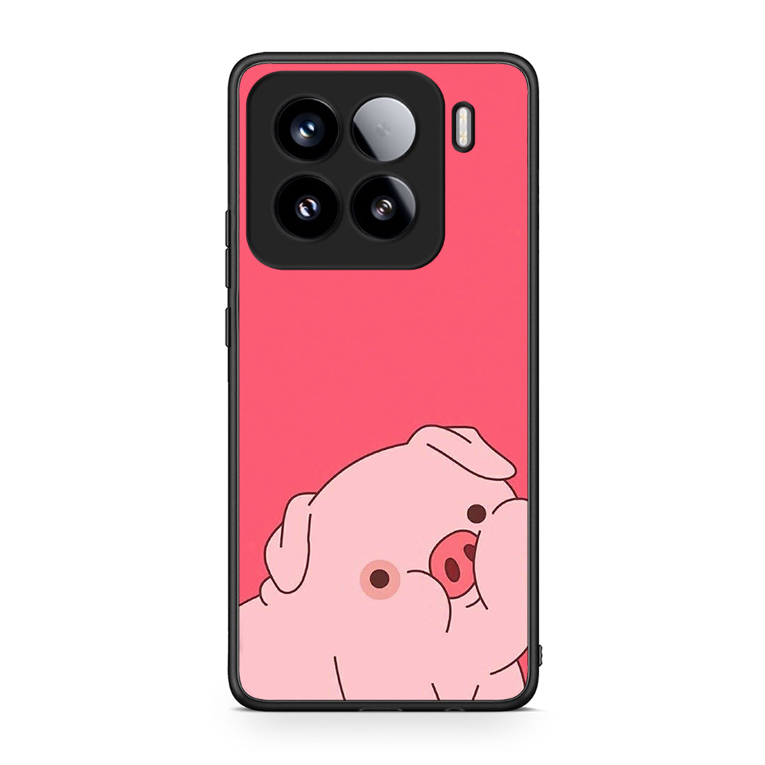 Xiaomi 15 Pig Love 1 Θήκη Αγίου Βαλεντίνου από τη Smartfits με σχέδιο στο πίσω μέρος και μαύρο περίβλημα | Smartphone case with colorful back and black bezels by Smartfits