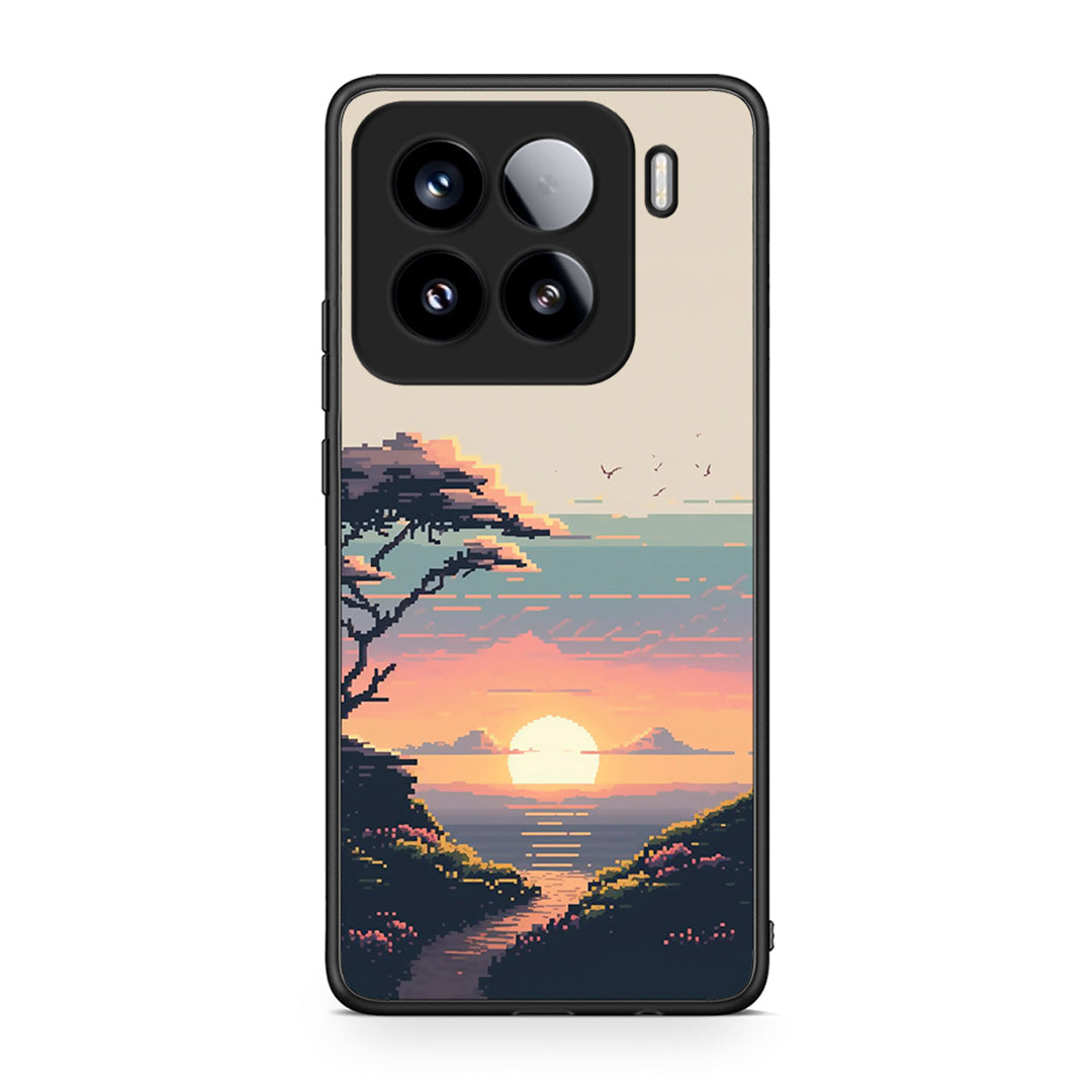 Xiaomi 15 Pixel Sunset Θήκη από τη Smartfits με σχέδιο στο πίσω μέρος και μαύρο περίβλημα | Smartphone case with colorful back and black bezels by Smartfits