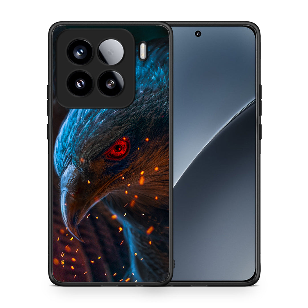 Θήκη Xiaomi 15 Eagle PopArt από τη Smartfits με σχέδιο στο πίσω μέρος και μαύρο περίβλημα | Xiaomi 15 Eagle PopArt case with colorful back and black bezels