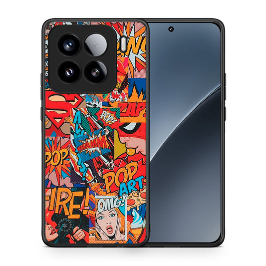 Θήκη Xiaomi 15 PopArt OMG από τη Smartfits με σχέδιο στο πίσω μέρος και μαύρο περίβλημα | Xiaomi 15 PopArt OMG case with colorful back and black bezels