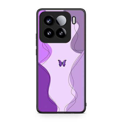 Xiaomi 15 Purple Mariposa Θήκη Αγίου Βαλεντίνου από τη Smartfits με σχέδιο στο πίσω μέρος και μαύρο περίβλημα | Smartphone case with colorful back and black bezels by Smartfits