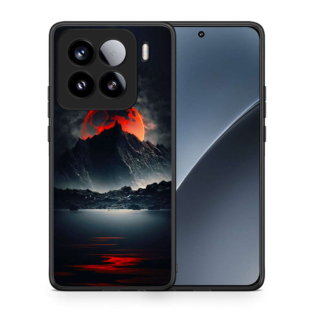 Θήκη Xiaomi 15 Red Full Moon από τη Smartfits με σχέδιο στο πίσω μέρος και μαύρο περίβλημα | Xiaomi 15 Red Full Moon case with colorful back and black bezels