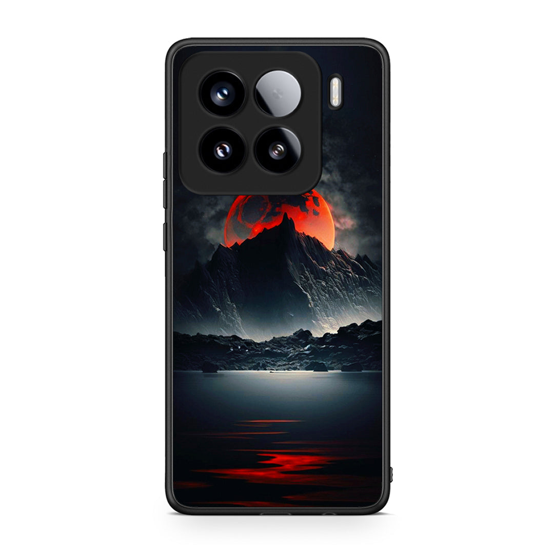 Xiaomi 15 Red Full Moon θήκη από τη Smartfits με σχέδιο στο πίσω μέρος και μαύρο περίβλημα | Smartphone case with colorful back and black bezels by Smartfits