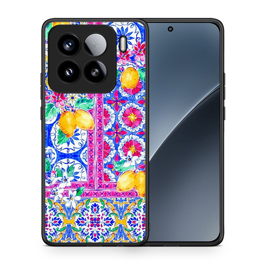 Θήκη Xiaomi 15 Retro Spring από τη Smartfits με σχέδιο στο πίσω μέρος και μαύρο περίβλημα | Xiaomi 15 Retro Spring case with colorful back and black bezels