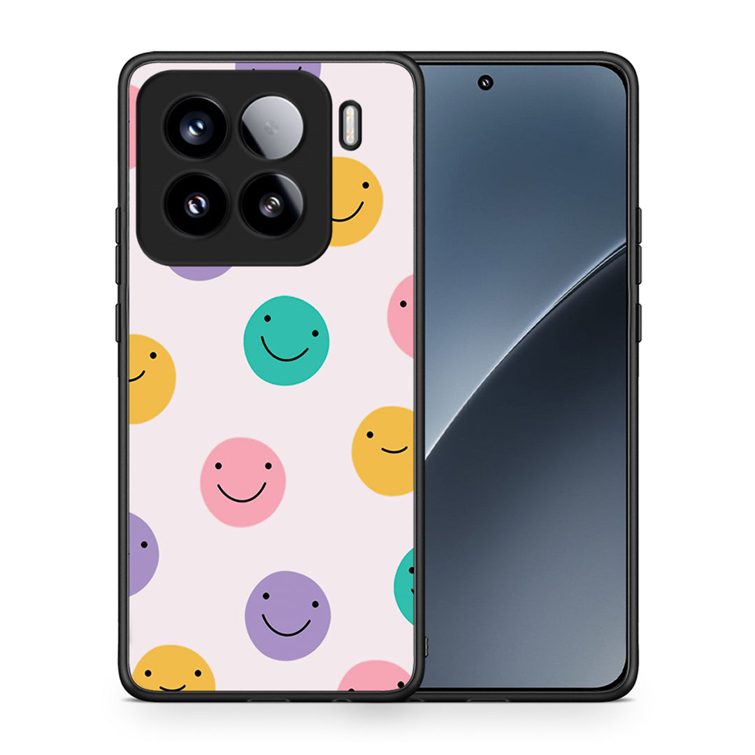 Θήκη Xiaomi 15 Smiley Faces από τη Smartfits με σχέδιο στο πίσω μέρος και μαύρο περίβλημα | Xiaomi 15 Smiley Faces case with colorful back and black bezels