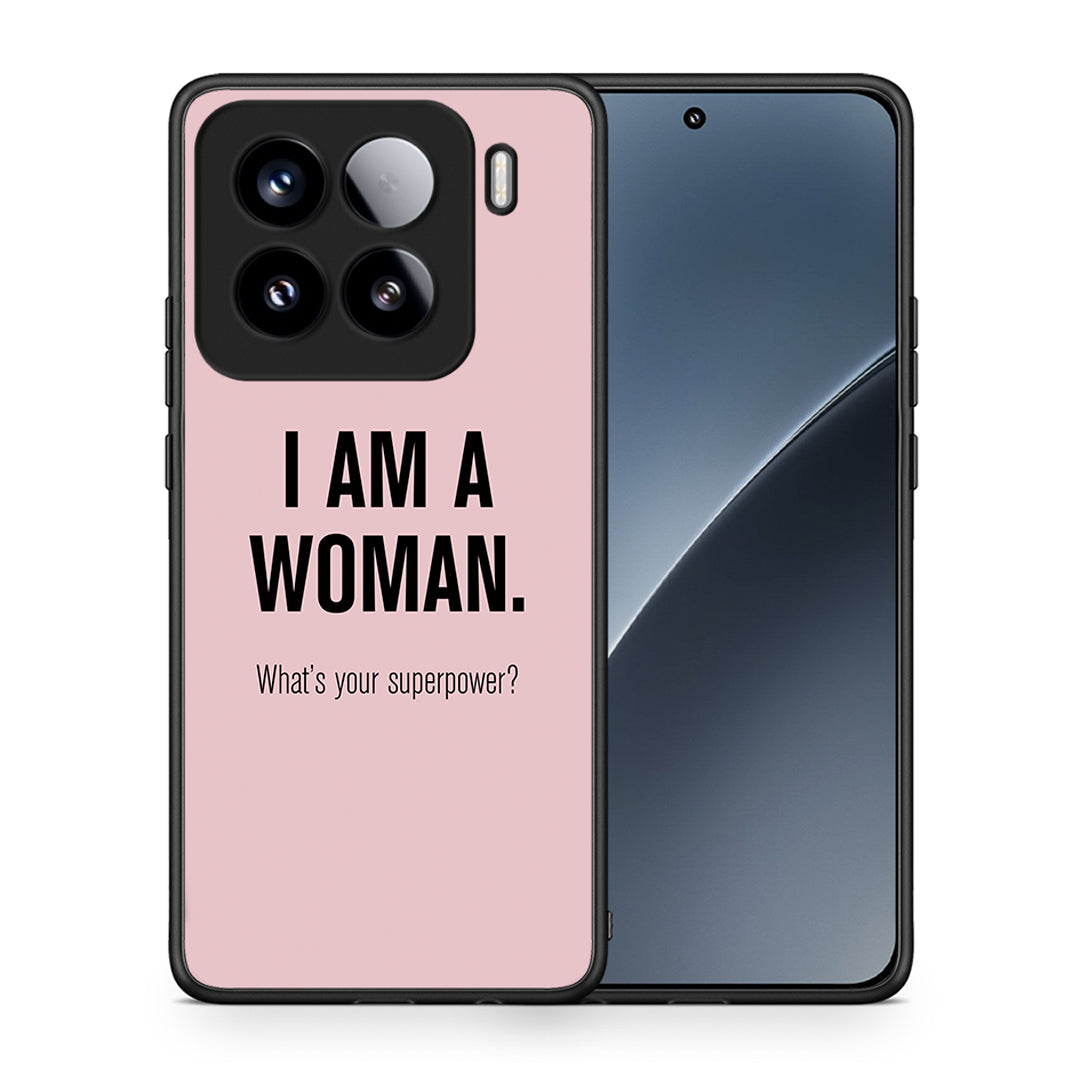 Θήκη Xiaomi 15 Superpower Woman από τη Smartfits με σχέδιο στο πίσω μέρος και μαύρο περίβλημα | Xiaomi 15 Superpower Woman case with colorful back and black bezels